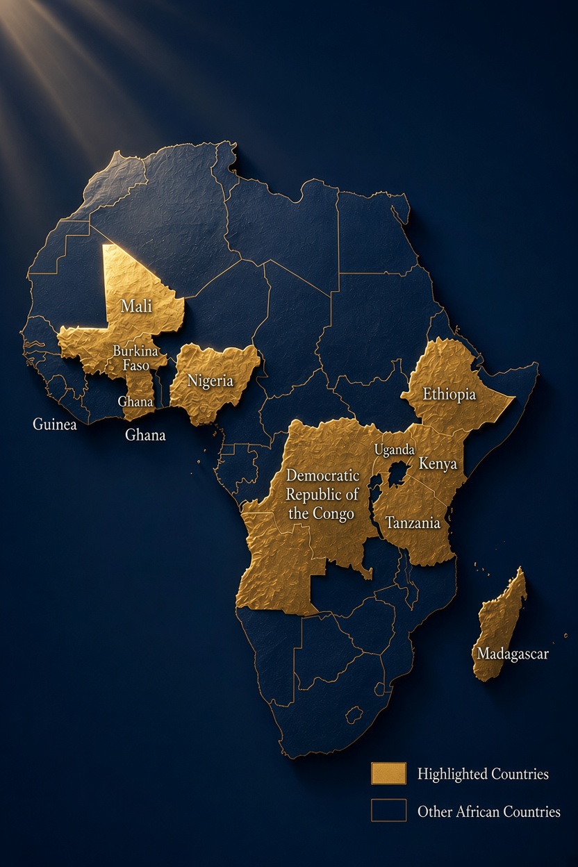 Access Noble operating regions across Africa